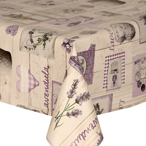 PVC Lavender Collection - Wipe Clean Table Cloth Purple Lilac Gingham Check Hearts