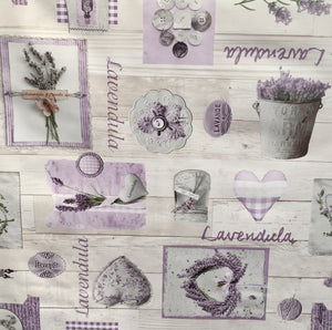 PVC Lavender Collection - Wipe Clean Table Cloth Purple Lilac Gingham Check Hearts
