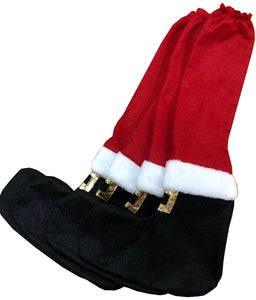 Santa Boots Red Black Felt - Christmas Table / Chair Leg Decorative Range