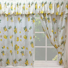 Load image into Gallery viewer, Lemons - Curtain Pair Or Pelmets Country Cottage Cotton Citrus Fruit Lemonade Recipe Yellow Green
