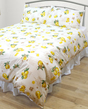 Load image into Gallery viewer, Lemons - Duvet Cover Set Country Cottage Cotton Citrus Fruit Lemonade Recipe Yellow Green
