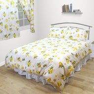 Lemons - Duvet Cover Set Country Cottage Cotton Citrus Fruit Lemonade Recipe Yellow Green