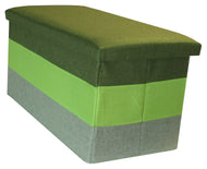 (L) Storage Ottoman - Linear Green Lime Moss Forest