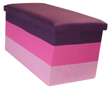 Load image into Gallery viewer, (L) Storage Ottoman - Linear Purple Hot &amp; Baby Pink
