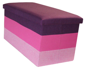 (L) Storage Ottoman - Linear Purple Hot & Baby Pink