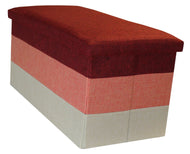 (L) Storage Ottoman - Linear Red Wine Terracotta Peach