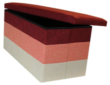 Load image into Gallery viewer, (L) Storage Ottoman - Linear Red Wine Terracotta Peach
