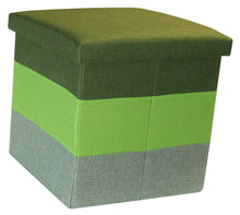 Load image into Gallery viewer, (S) Storage Ottoman - Linear Green Lime Moss Forest Seat Stool
