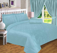 Marrakesh Duckegg - Jacquard Floral Duvet Cover Set