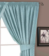 Marrakesh Duckegg - Jacquard Floral Curtain Pair