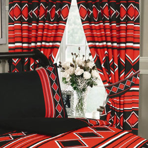 Men Only Black / Red - 66x72" Curtains Geometric