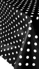 Load image into Gallery viewer, PVC Polka Black - Wipe Clean Table Cloth Dots White
