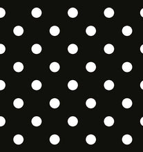 Load image into Gallery viewer, PVC Polka Black - Wipe Clean Table Cloth Dots White
