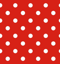 Load image into Gallery viewer, PVC Polka Red - Wipe Clean Table Cloth Dots White
