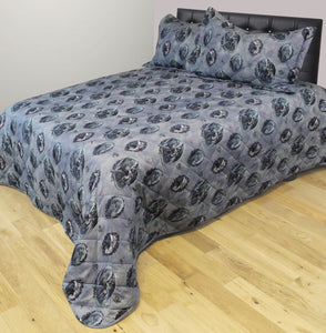 Protector Of Magic - Quilted Bedspread Throw Over Set Lisa Parker Dragon Unicorn