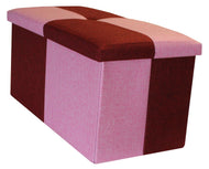 (L) Storage Ottoman - Quattro Wine Red Pink