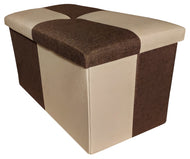 (L) Storage Ottoman - Quattro Brown Natural Beige