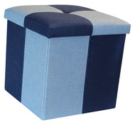 (S) Storage Ottoman - Quattro Blue Navy Seat Stool