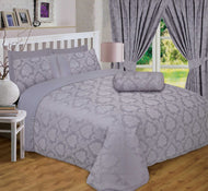 Regency Silver - Jacquard Floral Grey Duvet Cover Set