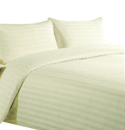 Sateen Stripe Cream - 300 Thread Count Duvet Cover Set 100% Egyptian Cotton
