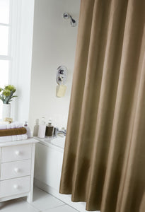 Plain Latte - Shower Curtain & Ring Set