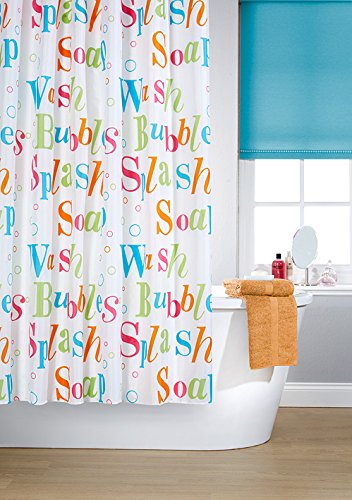 Splash Multi - Shower Curtain & Ring Set Wash Bubble Soap