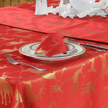 Load image into Gallery viewer, Large Stag Red Gold - Christmas Table Cloth Range Crimson Yellow
