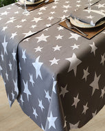 Stars Grey White - Table Cloth Range