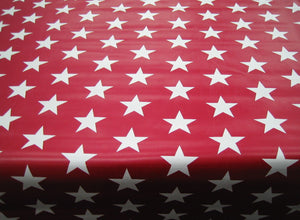 PVC Stars Red White - Wipe Clean Table Cloth