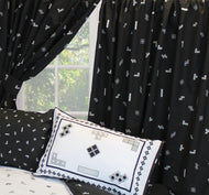 Tetris 'Monochrome' Black - Curtains Grey White Tetriminos