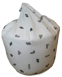 Tetris 'Monochrome' White - Bean Bag (Large) Tetriminos