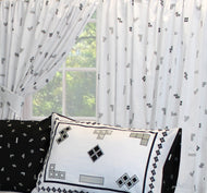 Tetris 'Monochrome' White - Curtains Grey Black Tetriminos