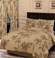 Wild Rose Natural - Duvet Cover Set Beige Brown Flowers